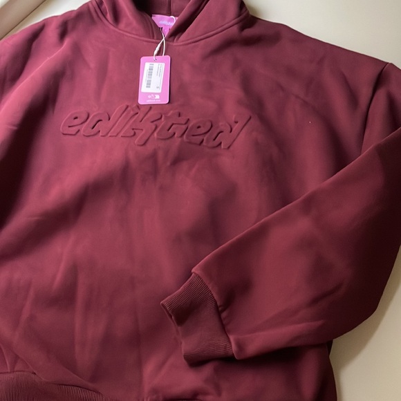 Edikted Maroon Matching Set - Hoodie and Sweatpants - Picture 2 of 8